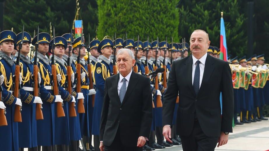 İraq Prezidentinin rəsmi qarşılanma mərasimi olub