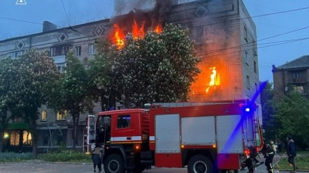 Rusiyanın Xarkova pilotsuz uçan aparatlarından zərbələr endirməsi bir neçə yanğına səbəb olub