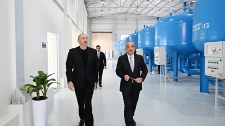 Prezident sutəmizləyici qurğunun açılışında iştirak etdi - FOTOLAR + YENİLƏNİB