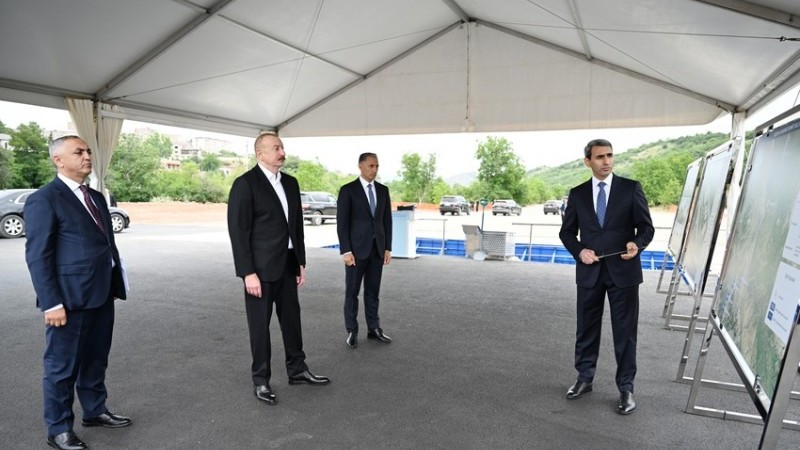 Xankəndi Dəmir Yolu və Avtovağzal Kompleksinin təməli qoyulub - FOTO