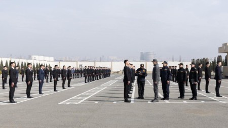 Nazir Vilayət Eyvazov sıra baxışı keçirdi - FOTOLAR+VİDEO