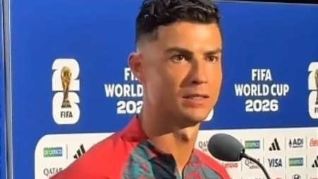 Ronaldo Messinin adını çəkən jurnalistə belə reaksiya verdi - VİDEO