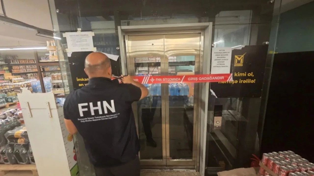 Marketin liftinin fəaliyyəti dayandırıldı - VİDEO